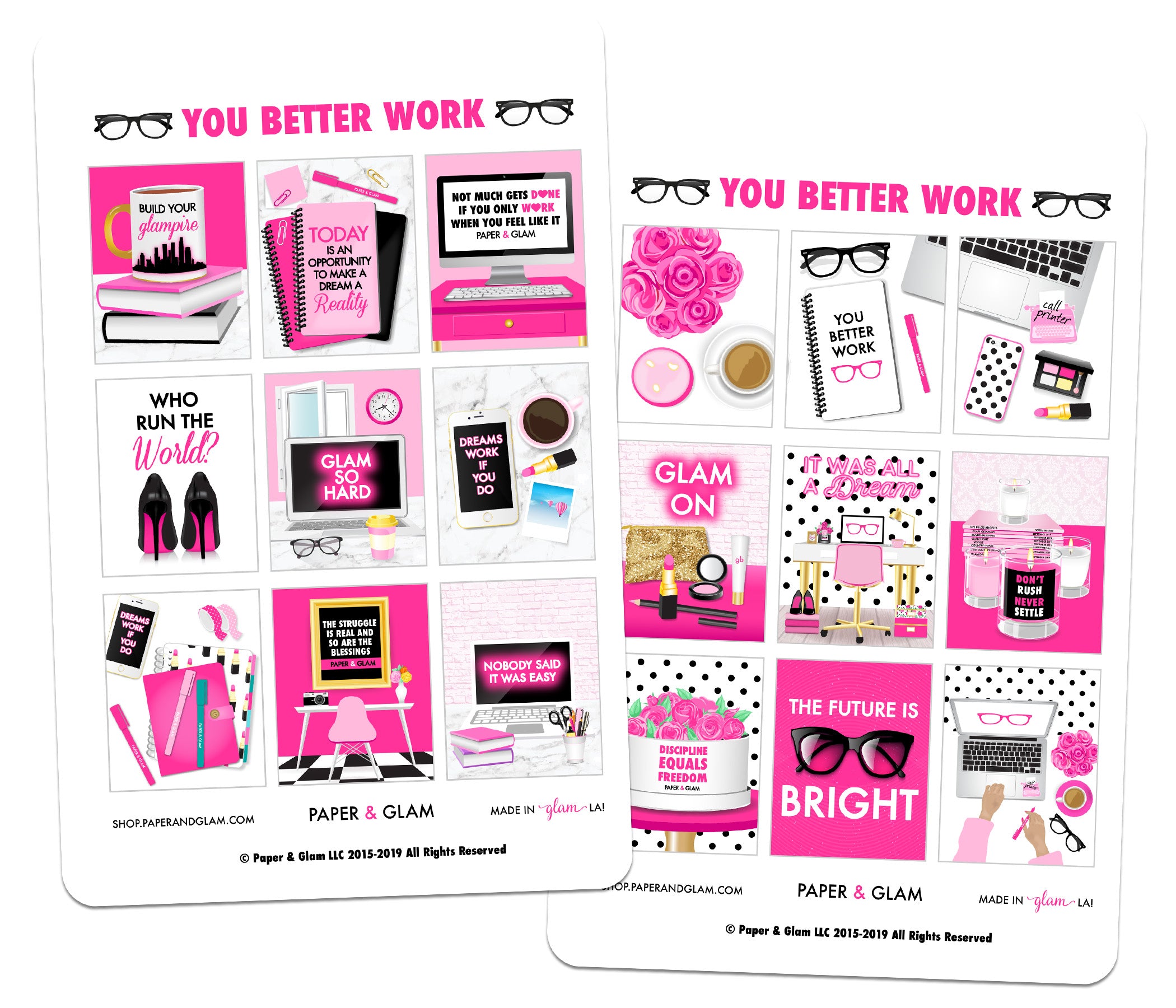 You Better Work Digital Planner Stickers – Paper & Glam